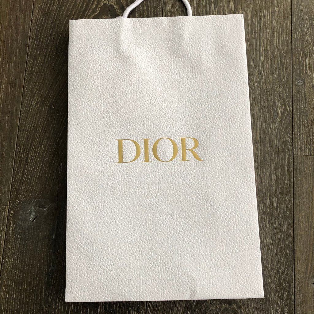 Authentic Dior Gift Bag  White With Gold Logo